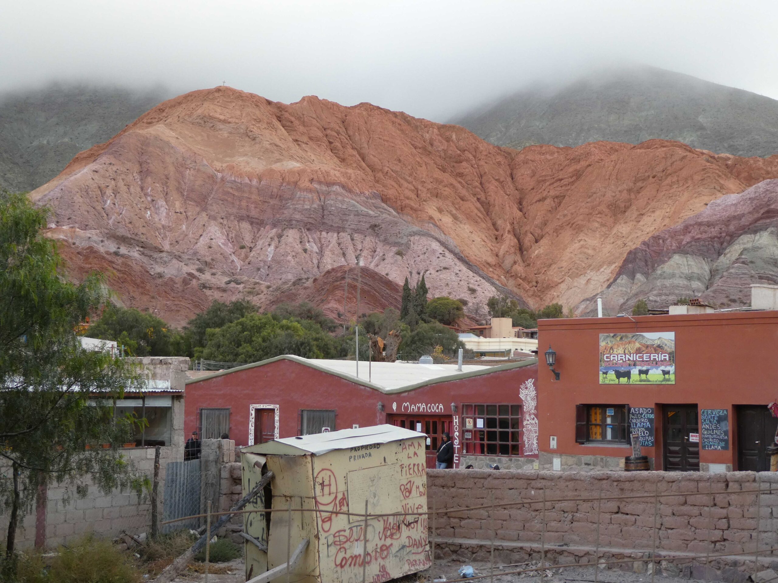 Town of Purmamarca at the base of Cerro de los Siete Colores