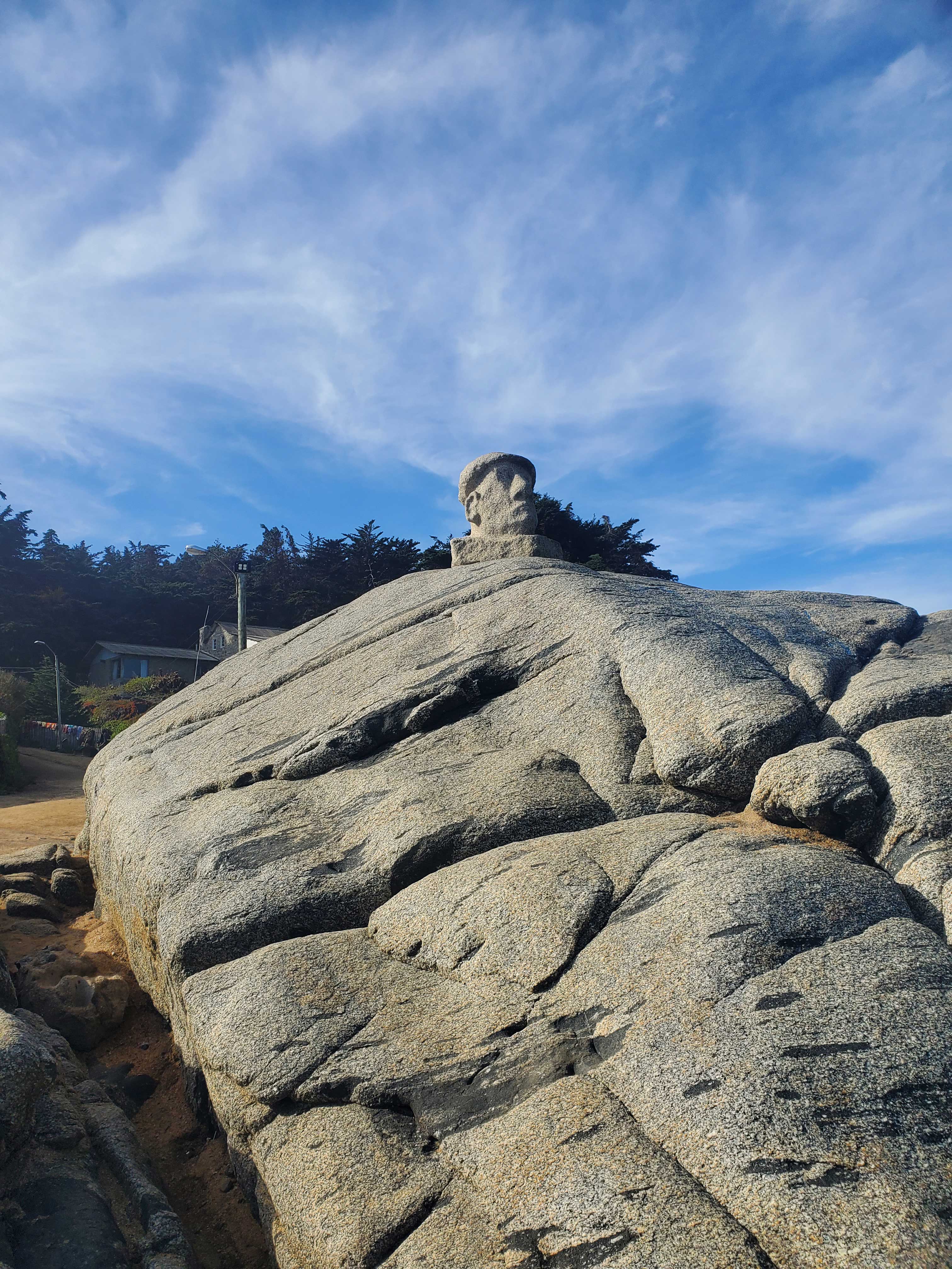 Pablo Neruda bust at Isla Negra