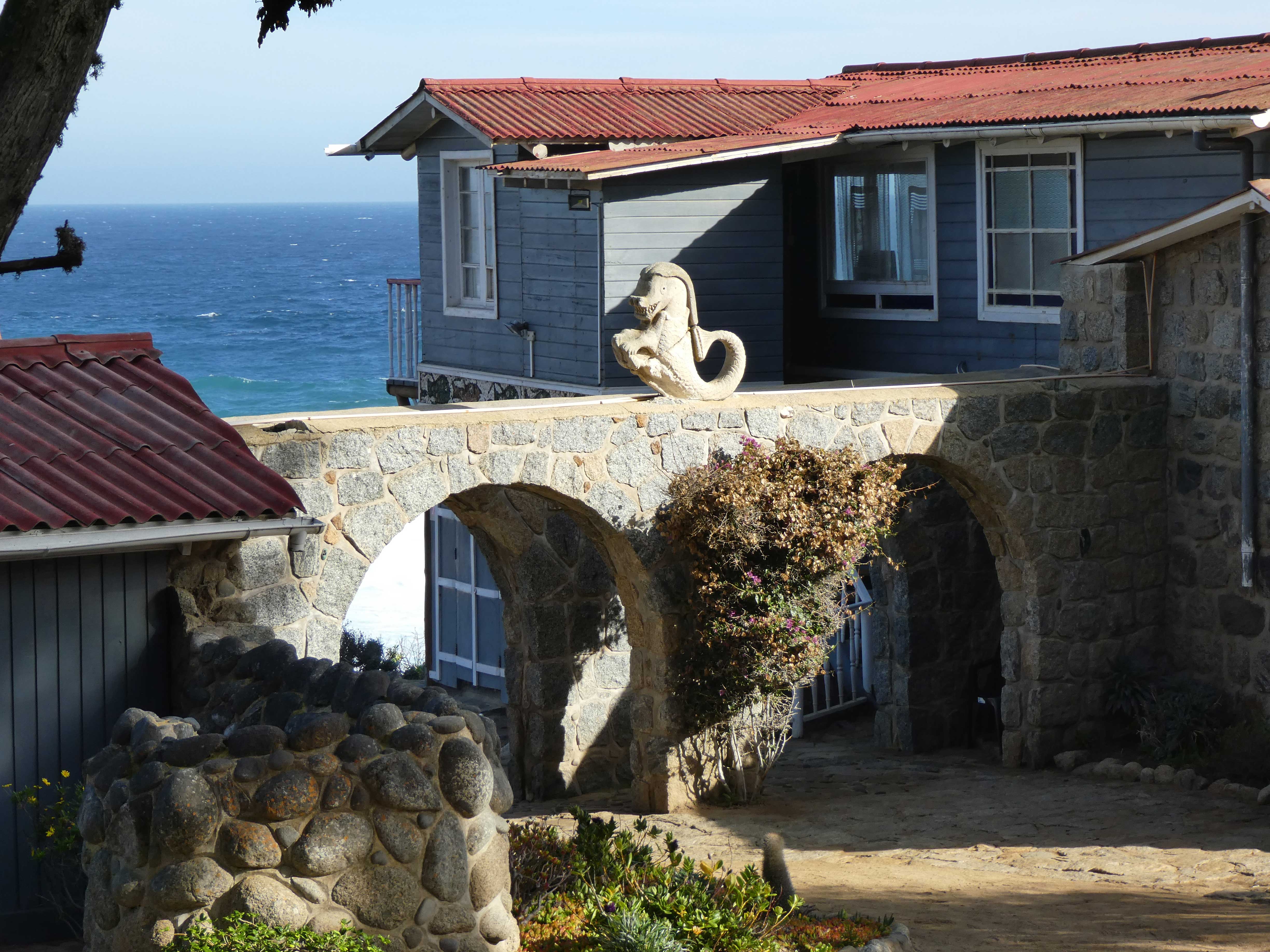 Seahorse overlooking the grounds at Isla Negra