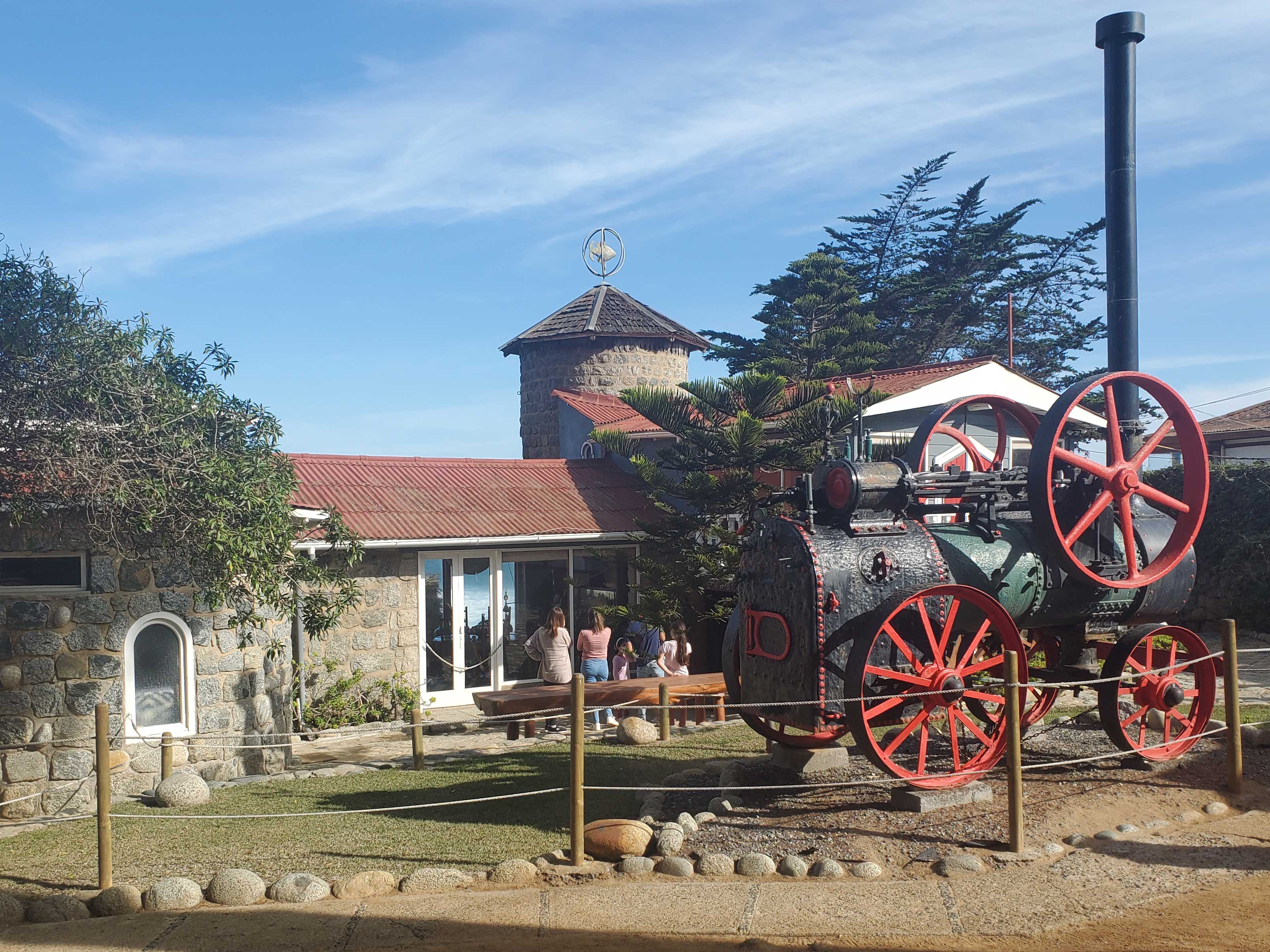 Steam engine in the garden of Isla Negra