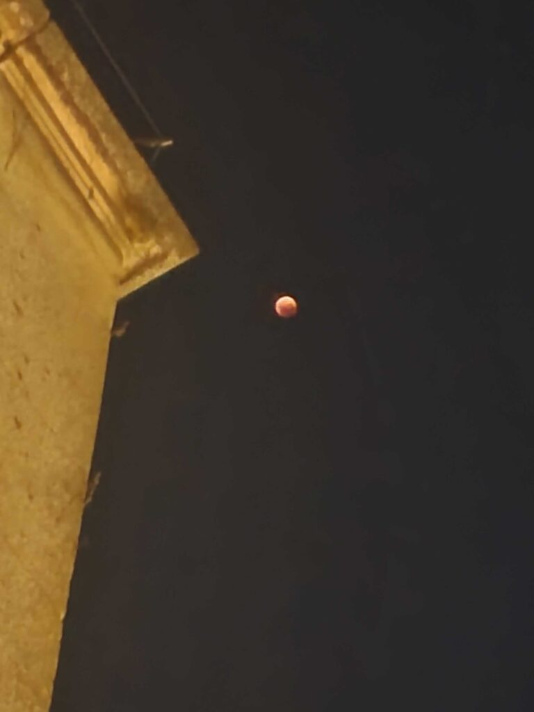 Full lunar eclipse viewed from our balcony at Rio Amazonas