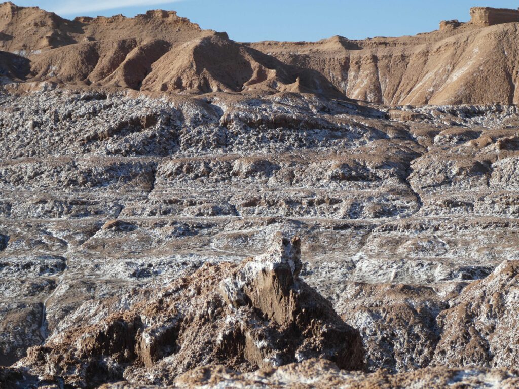 Salt mountain ranges at Valle de la Luna