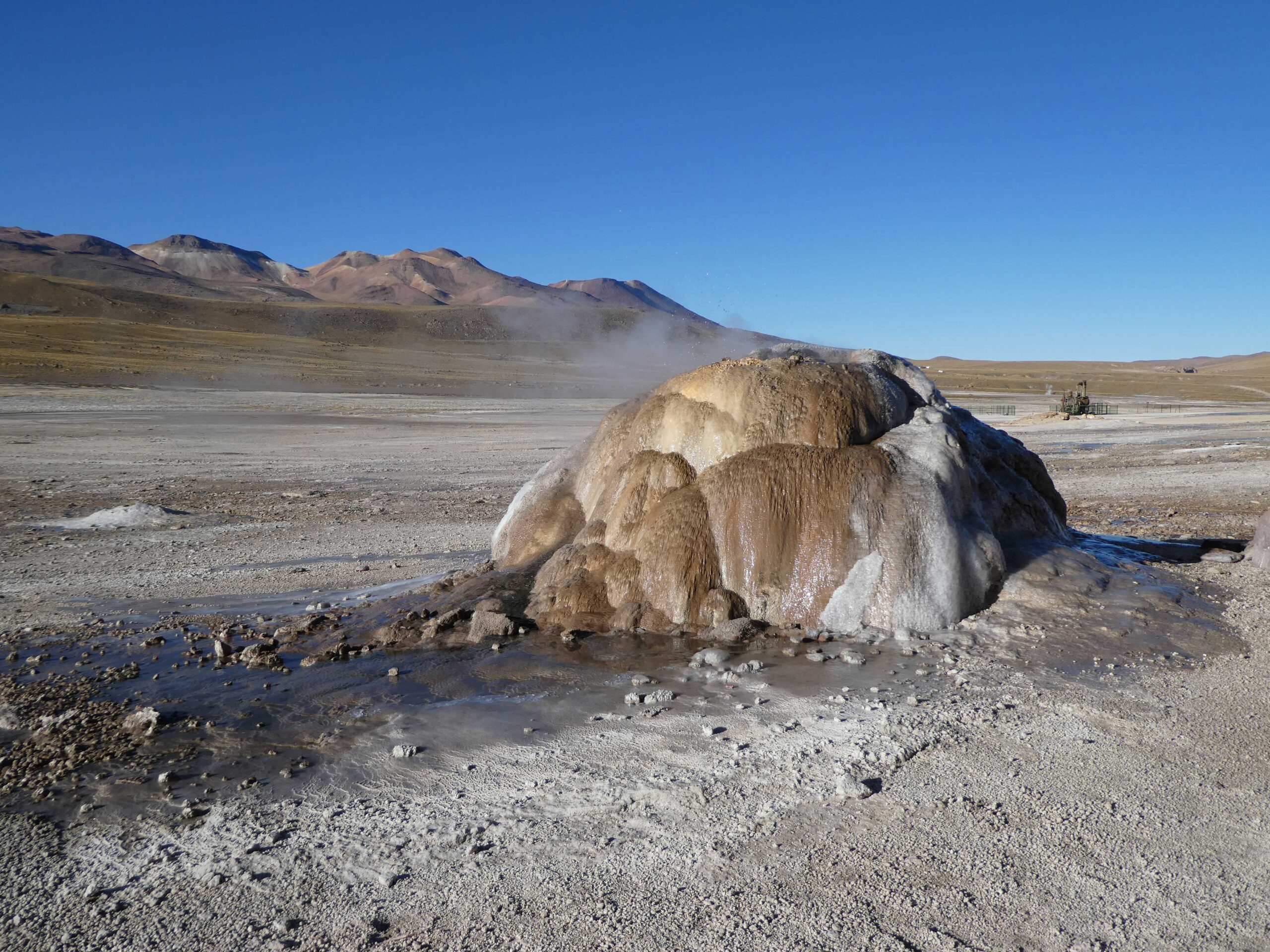 Mound built from minerals in thermal waters at El Tatio