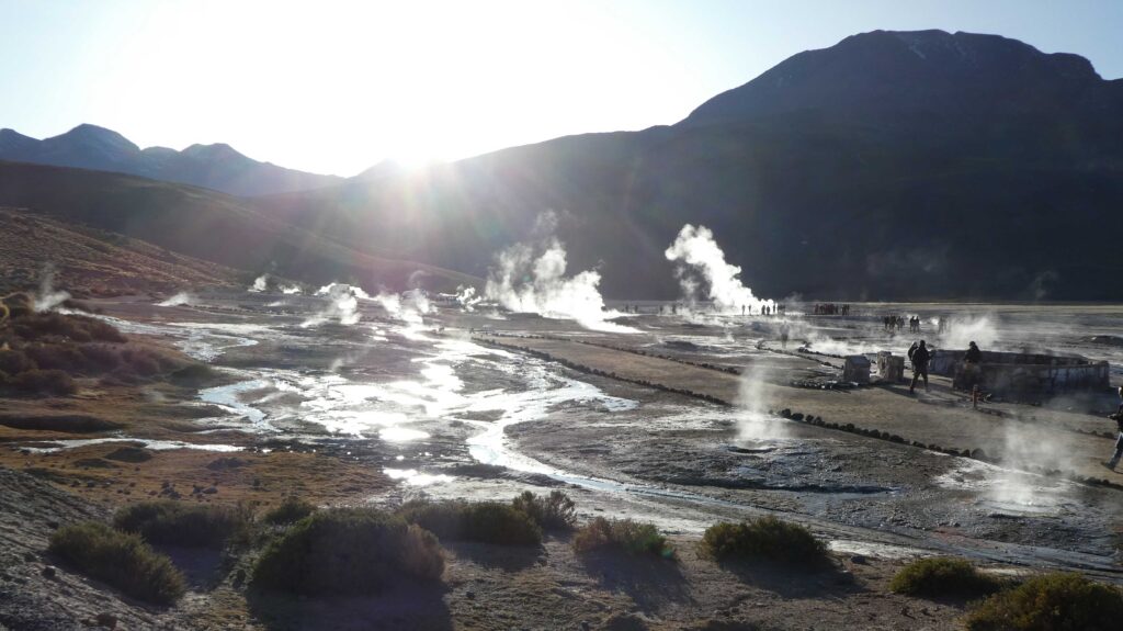 Sun rising over El Tatio