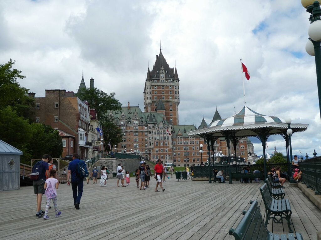 Boardwalk along the hill overlooking the St. Lawrence River