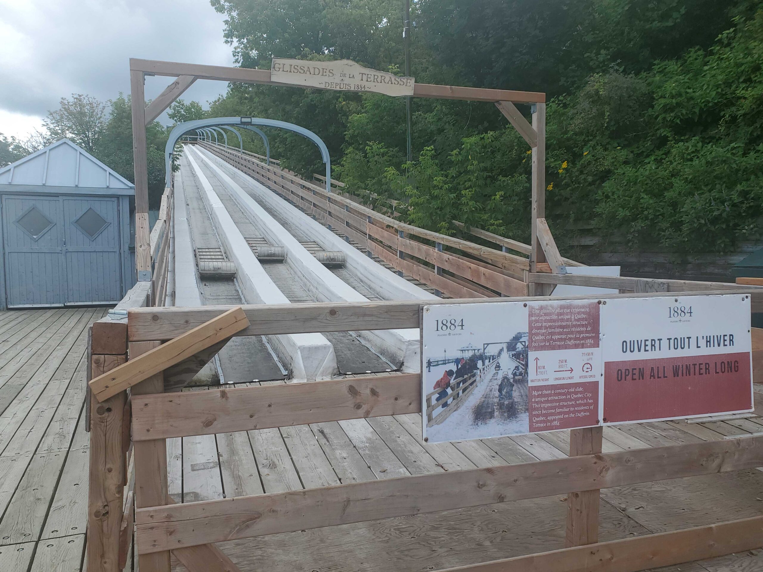 Toboggan run on the boardwalk in Old Town Quebec