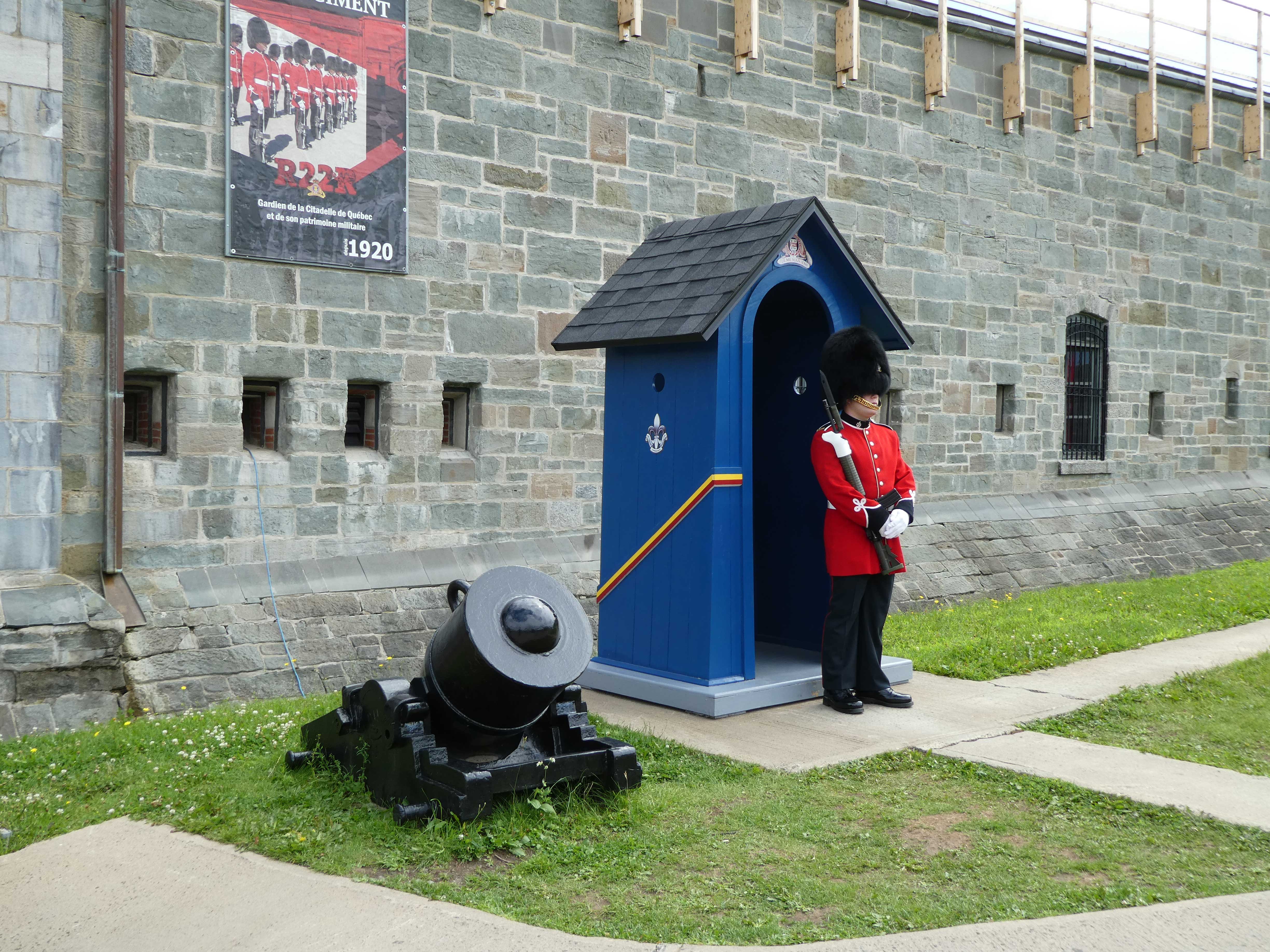 British guard at the gates of the Citadel in Quebec City 