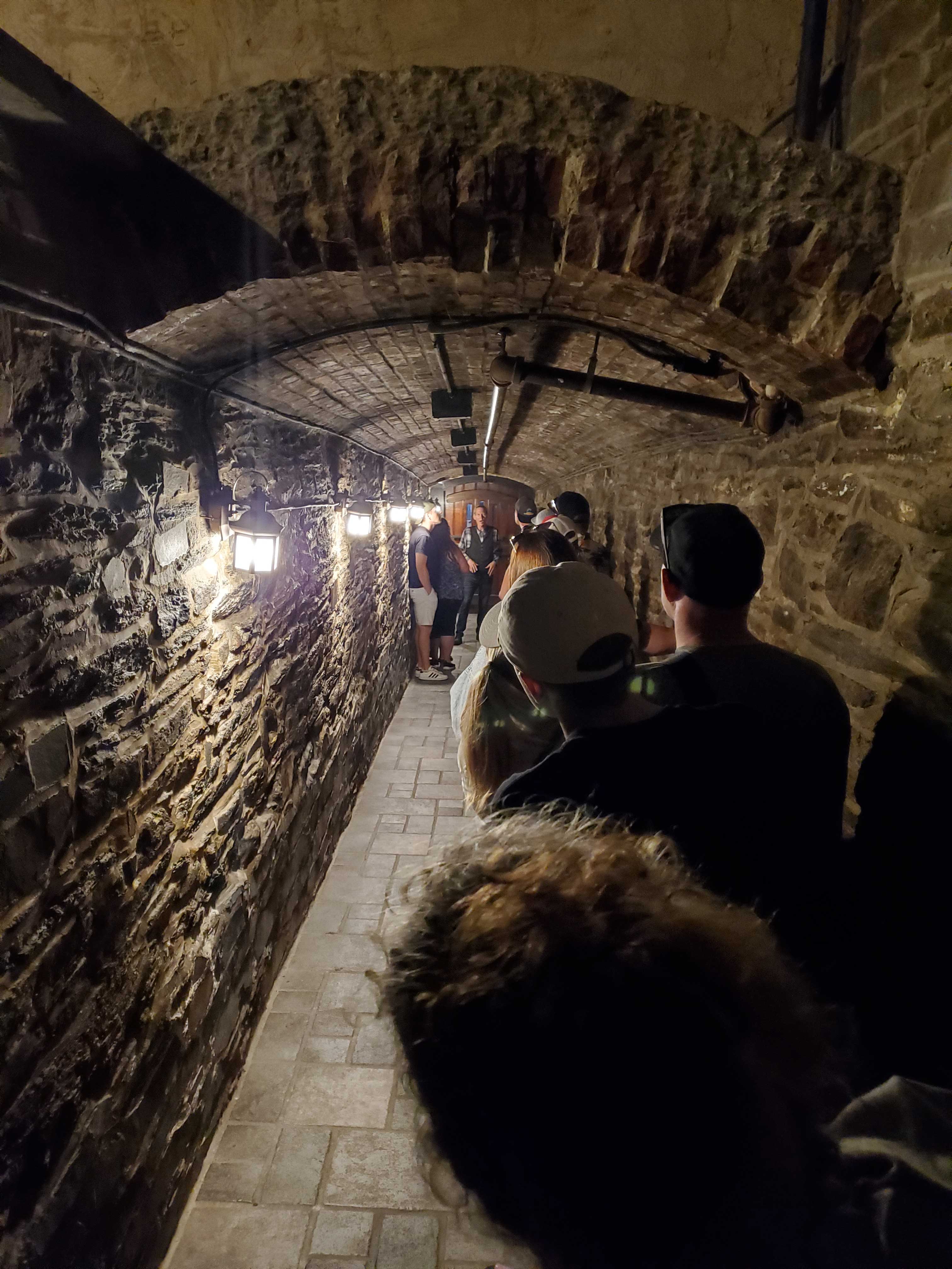 Tunnel ramp leading from the beer aging rooms to delivery wagons waiting on the street.