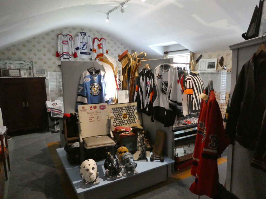 Main gallery of hockey memorabilia at the Canadian Hockey Heritage Museum, Windsor, Nova Scotia
