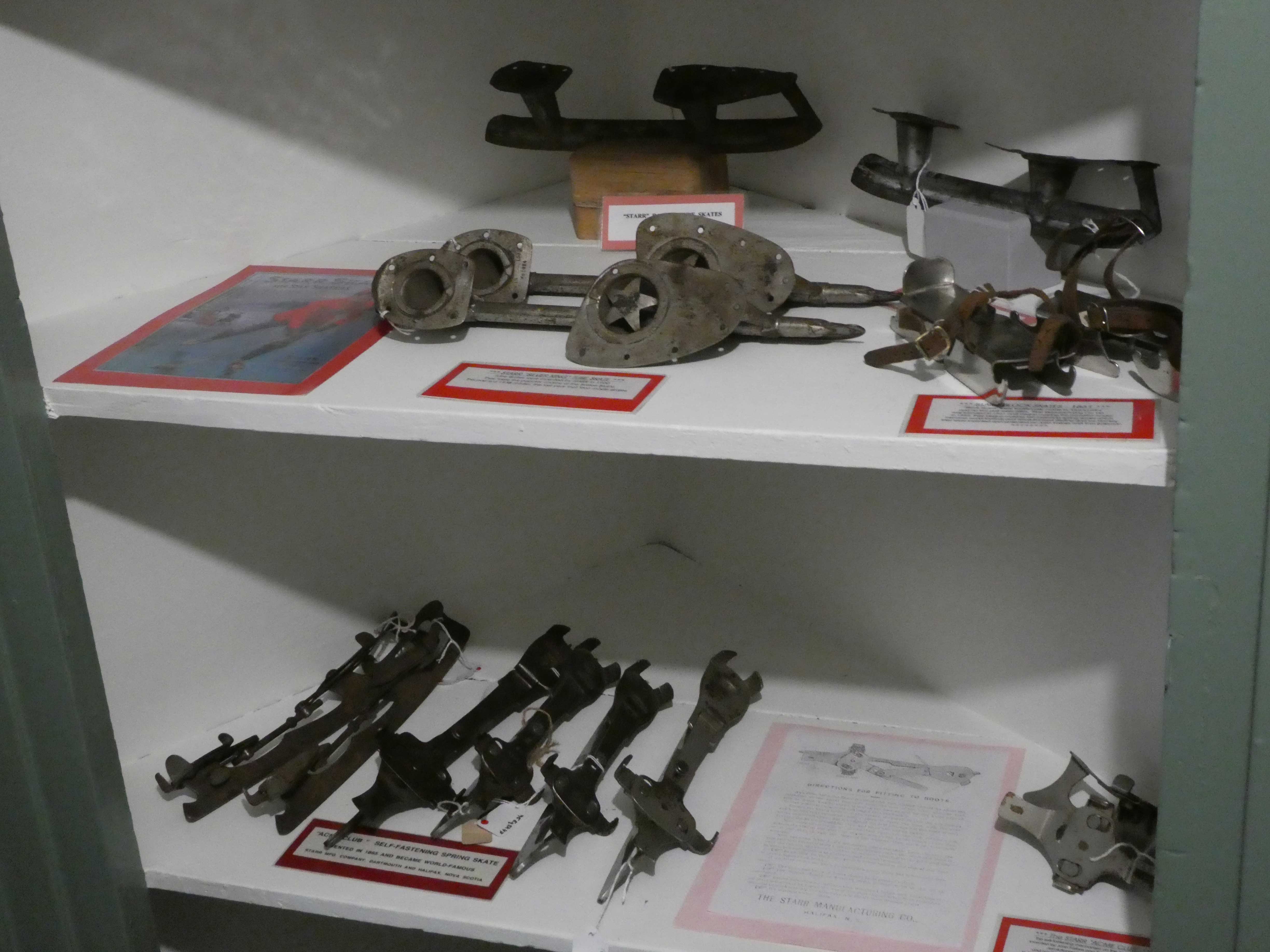 Original versions of ice skates made by the Star Skate company