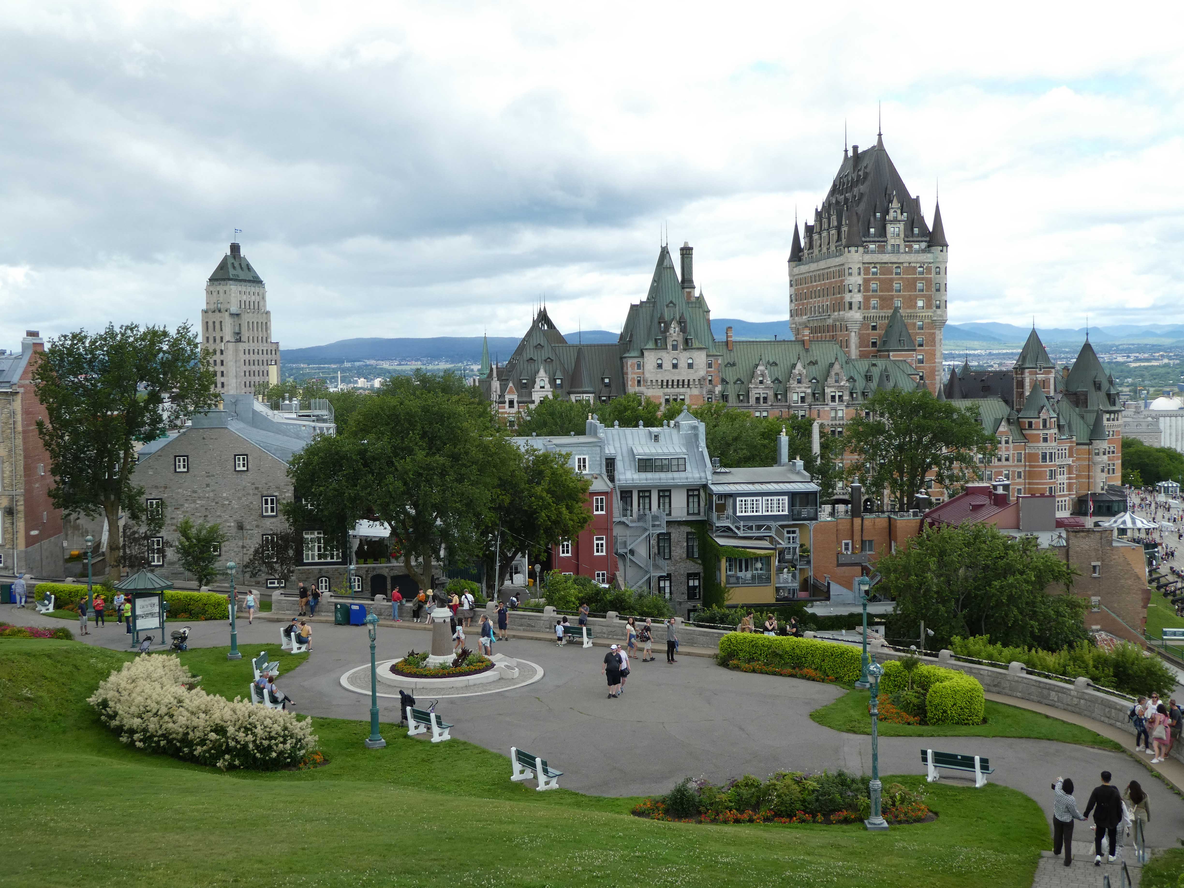 View of Old Town and the Château Frontenac from atop the Citadel