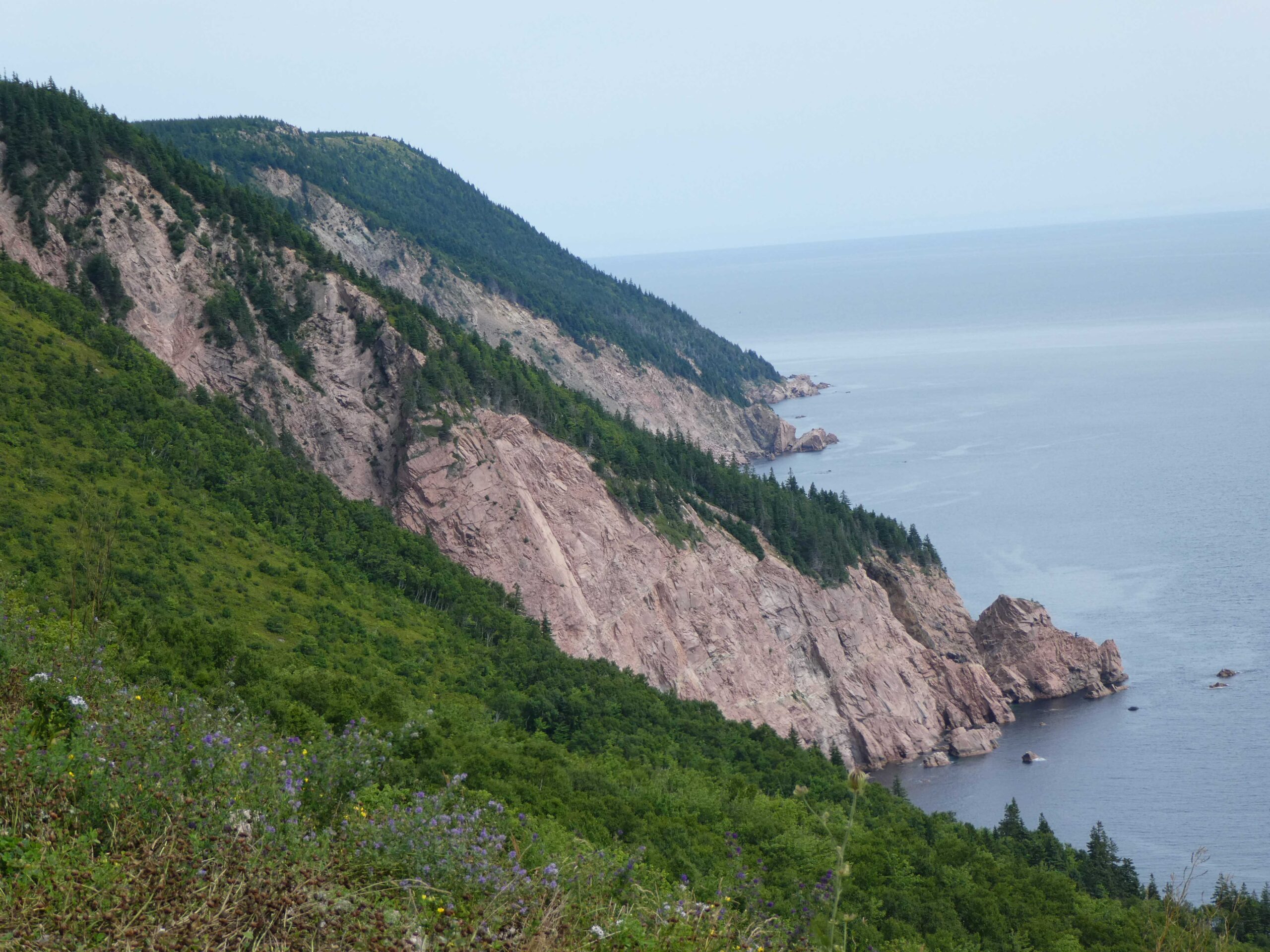 Sea cliffs along the Cabot Trail on Cape Breton Island, Nova Scotia