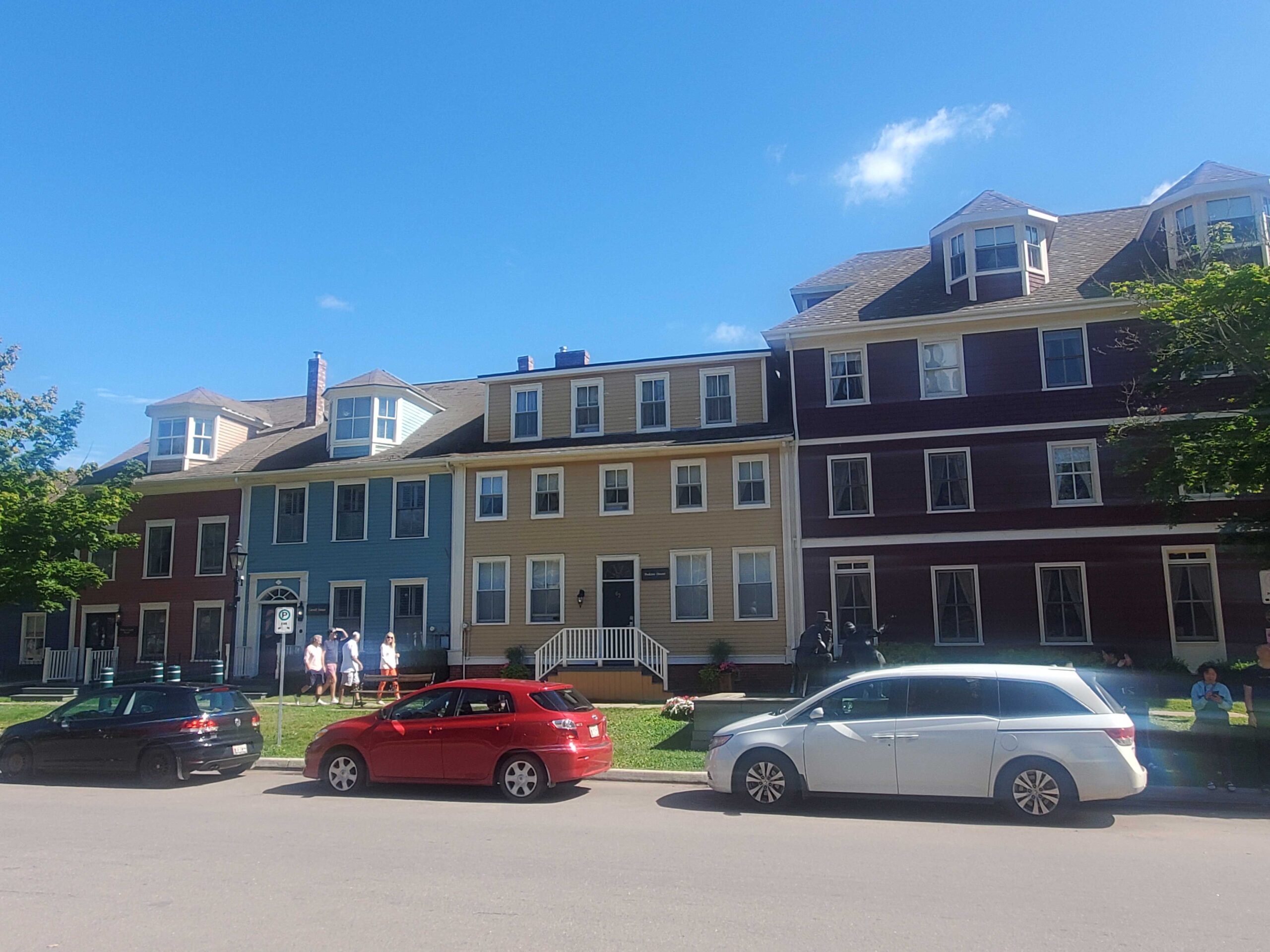 Apartment and hotel buildings in Charlottetown, PEI near the waterfront park