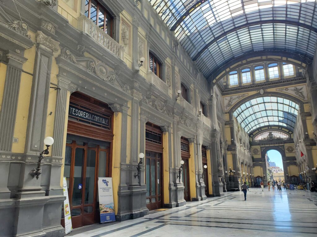 Galleria interior with mostly empty shops