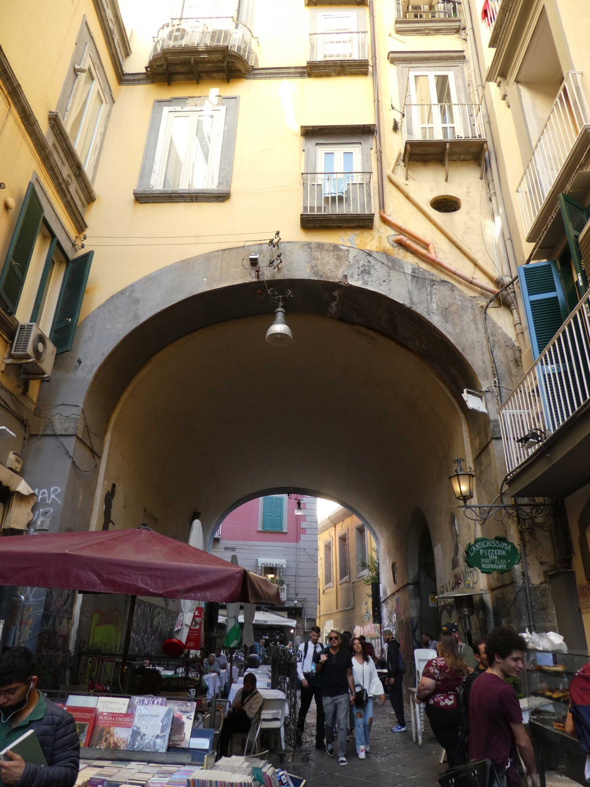 Port'Alba Gate leading to the street of booksellers and out to Dante Square