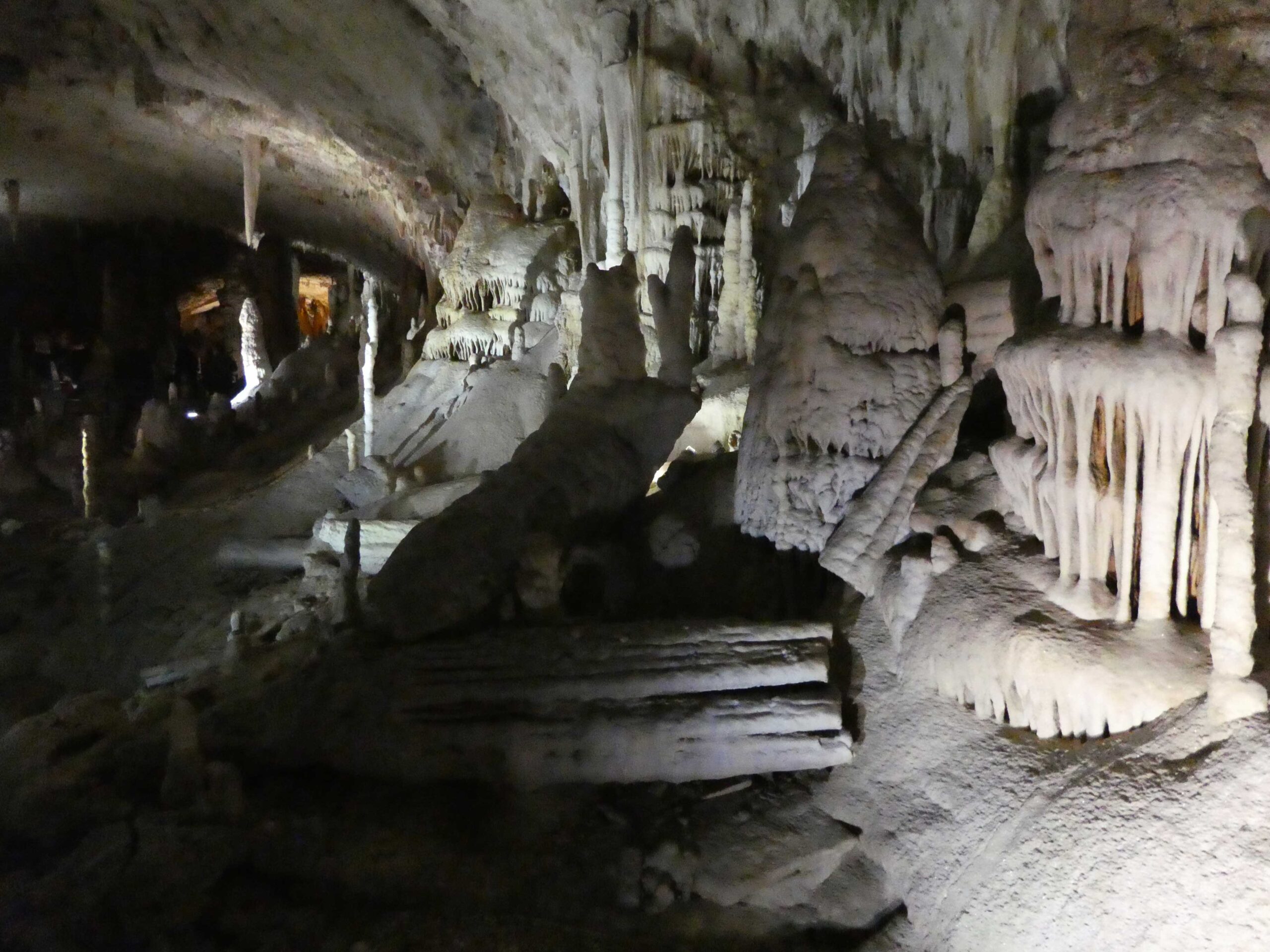 Limestone formations inside Postojna cave