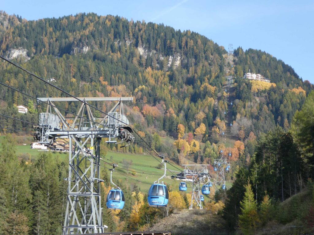 Gondola to Alp di Siusi in the Italian Alps