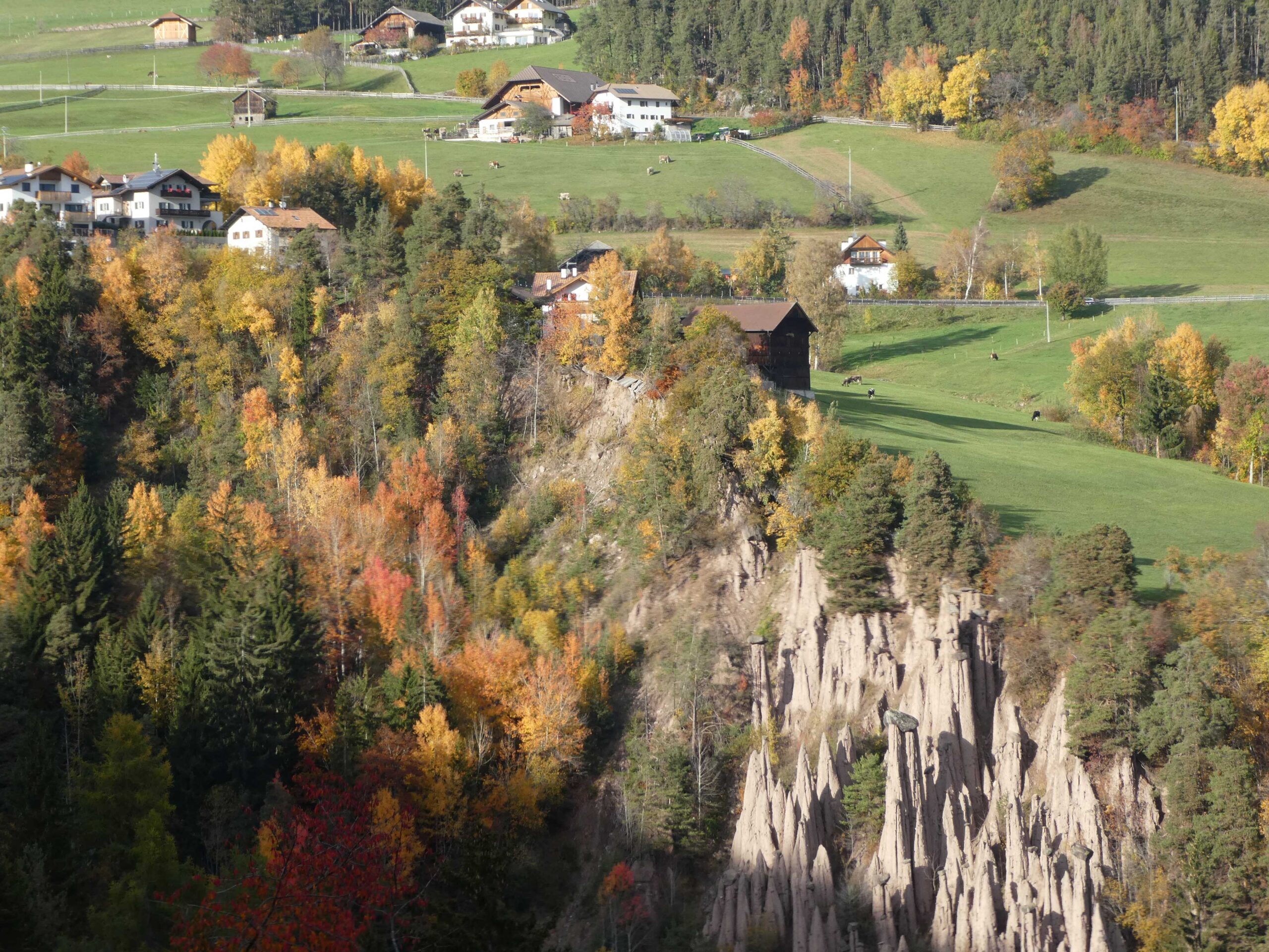 Countryside surrounding the Earth Pyramids near Klobenstein, Italy