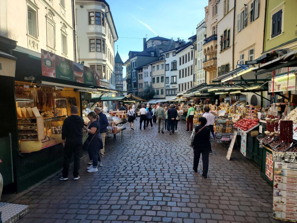 Open-air market in Bolzano, Italy