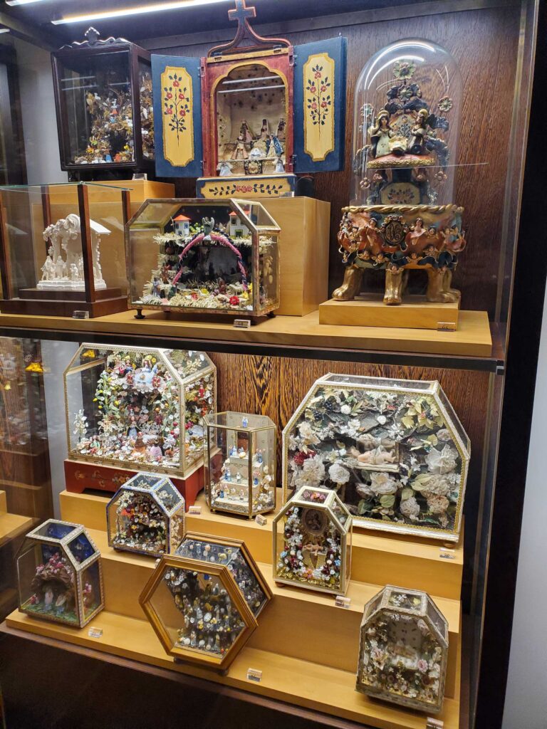 A case of nativity scenes in cases of their own, in the Church of San Francisco in Évora, Portugal