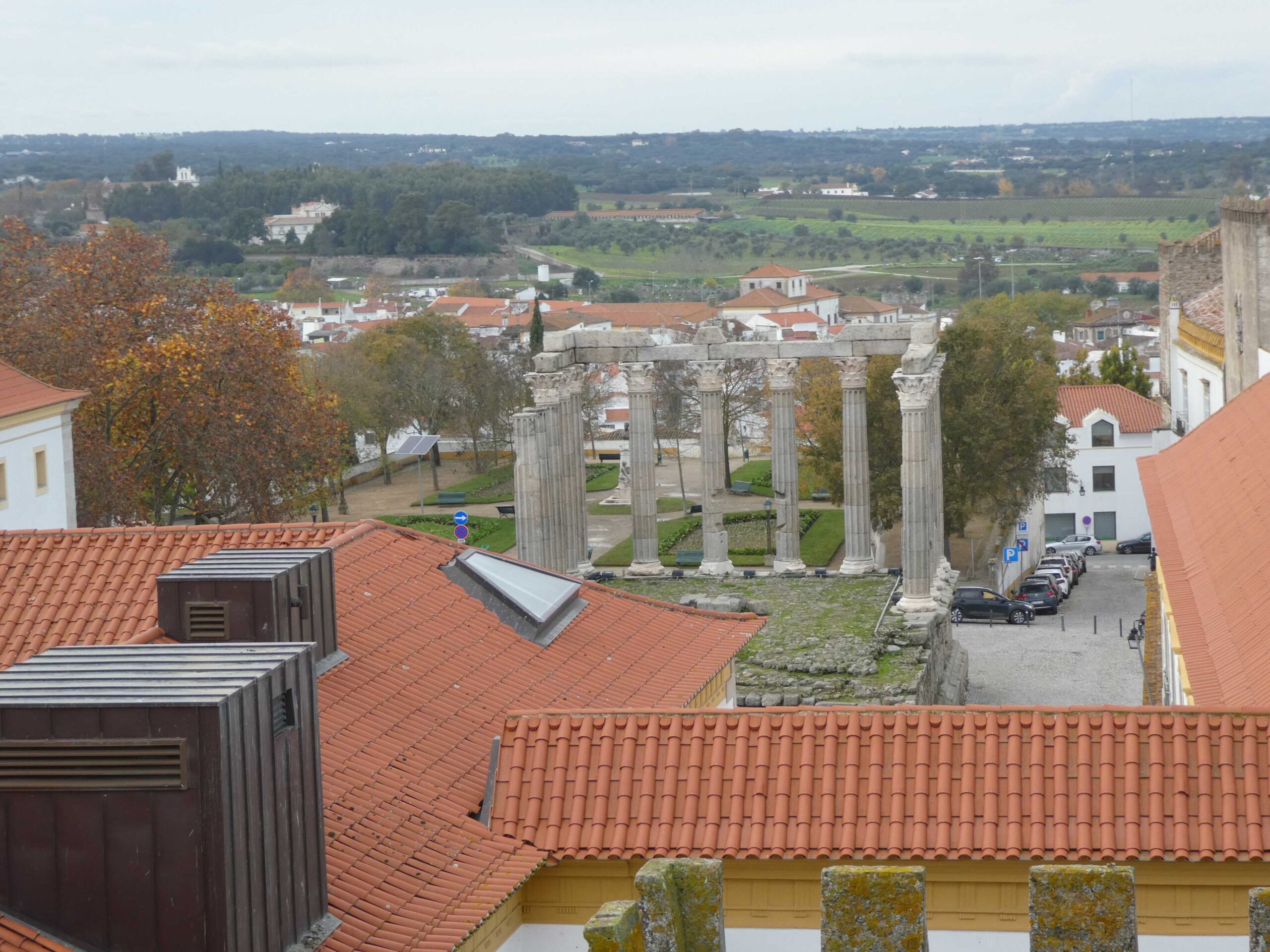 Ruins of a Roman temple in Évora, Portugal