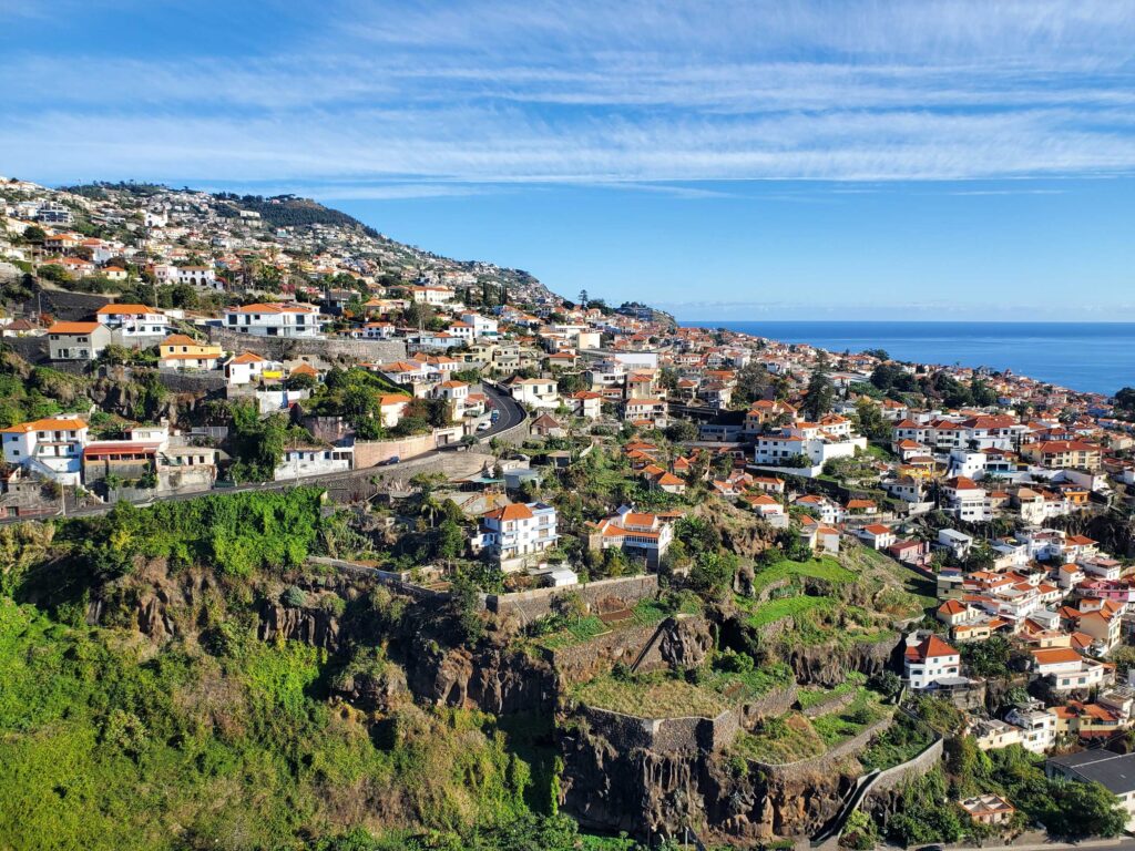 Funchal as seen from the cable car from Monte on the island of Madeira