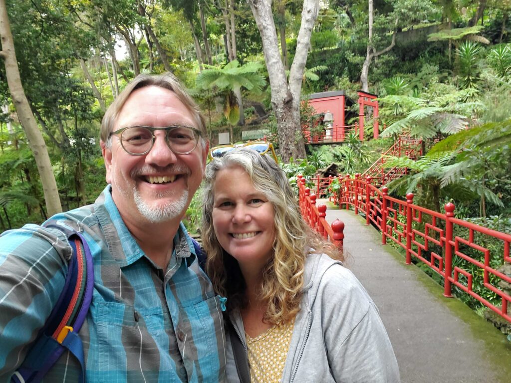 Ande and Jake at the Palace Gardens near Funchal, Madeira