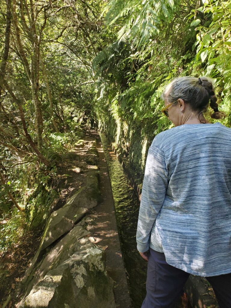 Ande hiking along the Levada del Rey hiking trail near Santana, Madeira